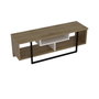 Hanah Home Asal (120) Soporte para TV Blanco, Negro y Roble